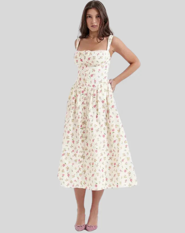 Women's Midi Waist Cinched Dress | Ideal for Spring/Summer