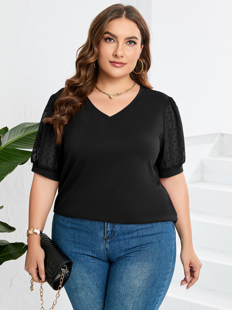 Mira - Textured V-Neck Blouse for Women