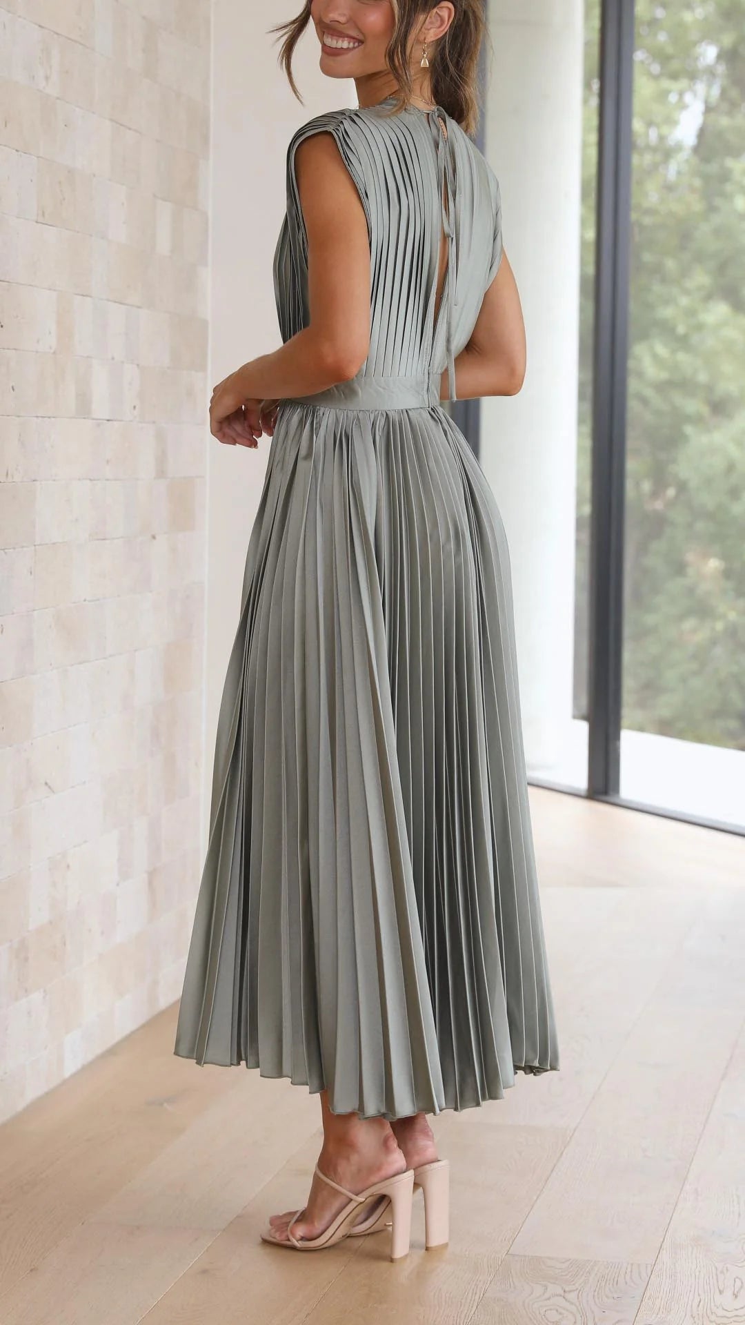 Nola - Elegant Satin Summer Midi Dress for Women