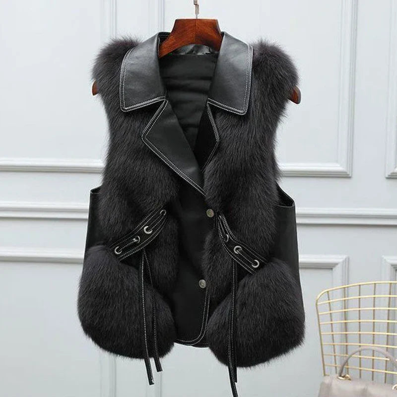 Women's Faux Fur Vest - Elegant Style & Cozy Warmth