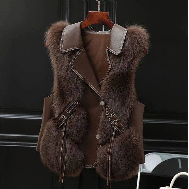 Women's Faux Fur Vest - Elegant Style & Cozy Warmth