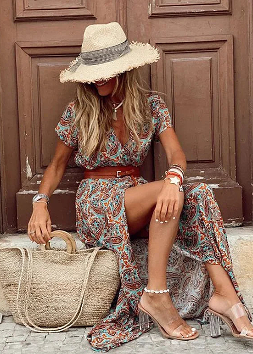 Women's Boho Maxi Dress - Flowy Comfort for Effortless Elegance