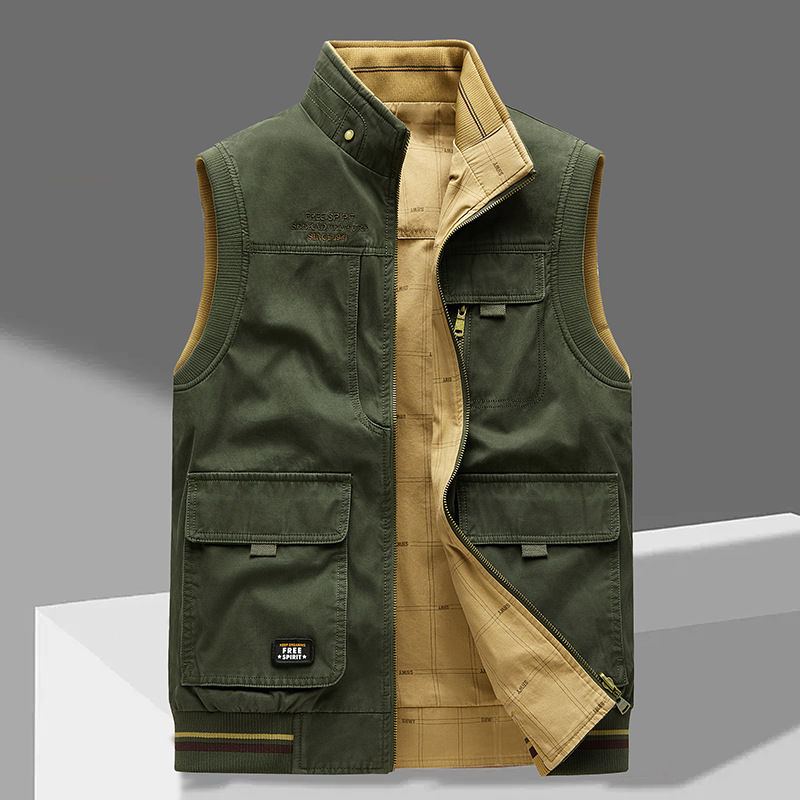 Men's Durable Sleeveless Vest - Breathable Comfort with Utility Pockets