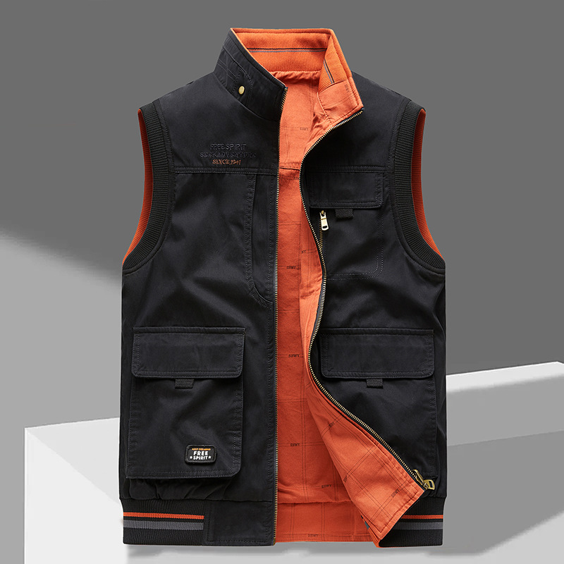 Men's Durable Sleeveless Vest - Breathable Comfort with Utility Pockets