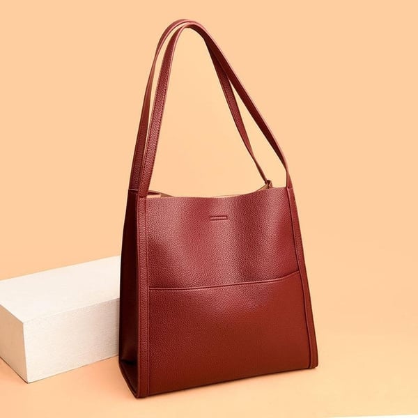 Women's Genuine Leather Shoulder Bag - Elegant, Spacious, Versatile Design
