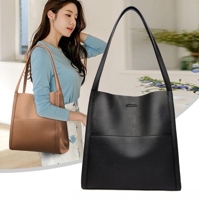 Women's Genuine Leather Shoulder Bag - Elegant, Spacious, Versatile Design