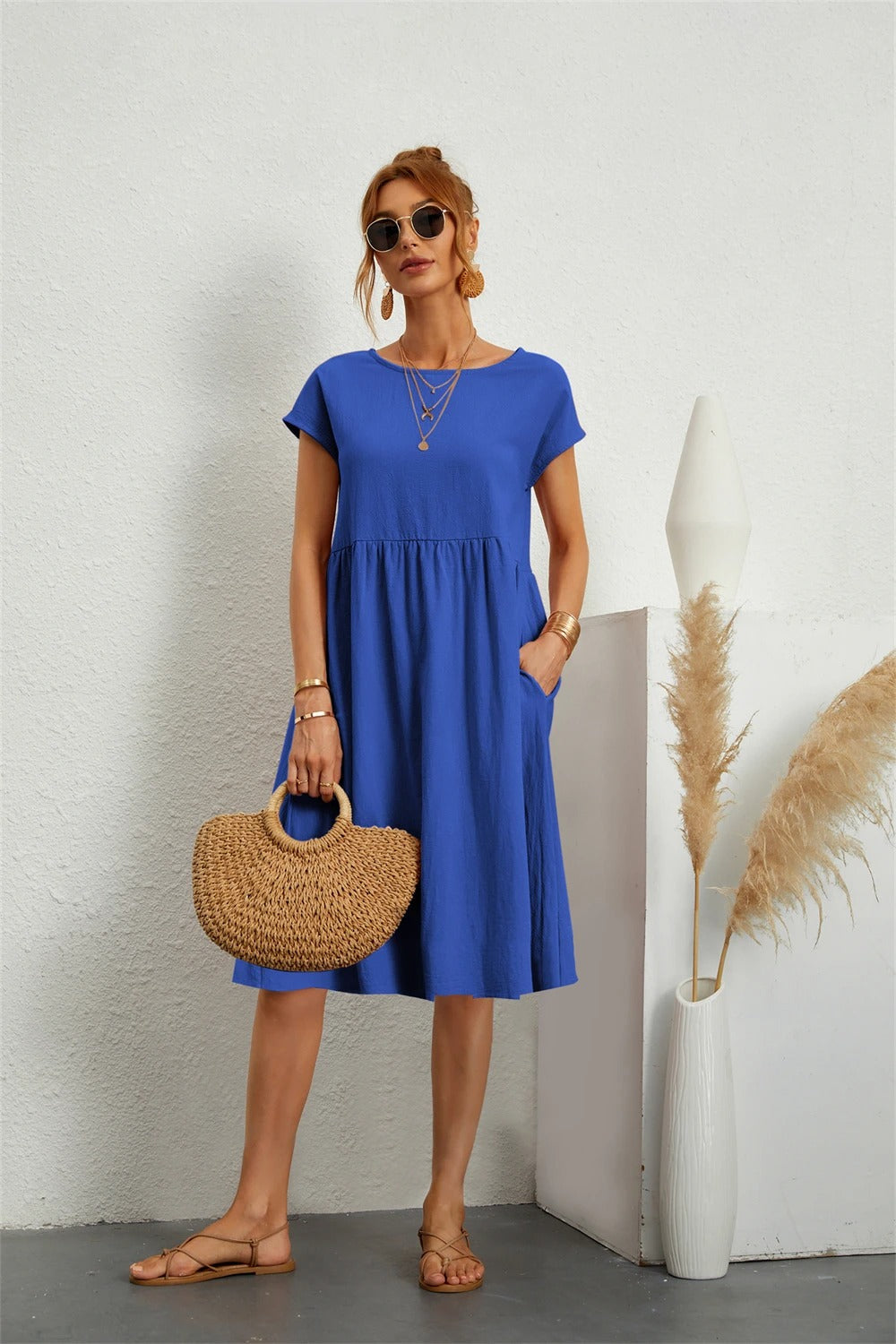 Lara - Vintage Summer Midi Dress for Women