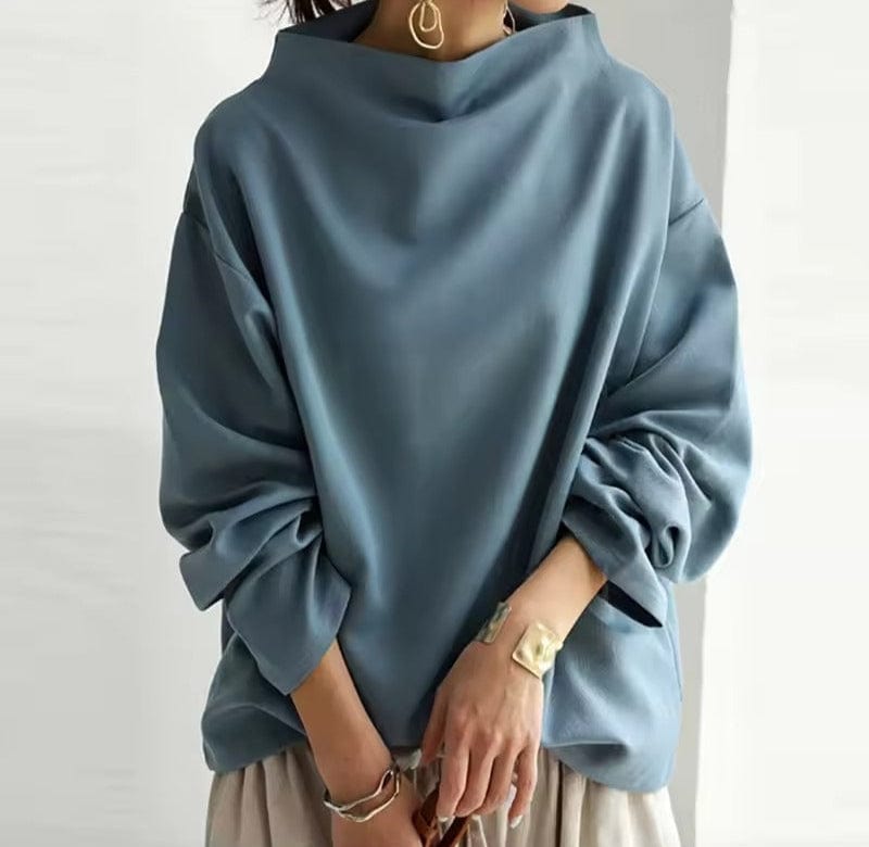 High-Neck Soft Knit Top - Luxurious Comfort & Timeless Design