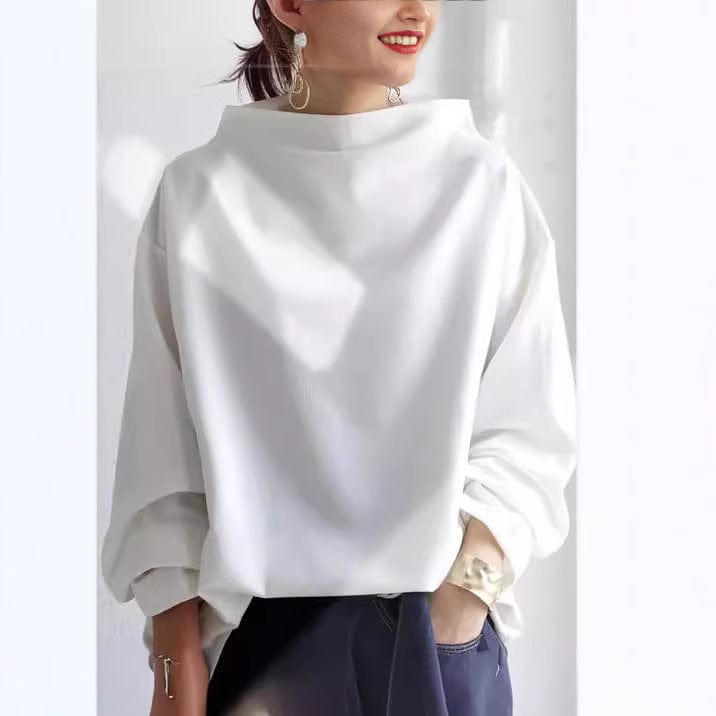 High-Neck Soft Knit Top - Luxurious Comfort & Timeless Design