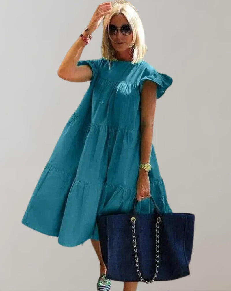 Women’s Casual Ruffle Maxi Dress with Sleeveless | Ideal for Spring/Summer