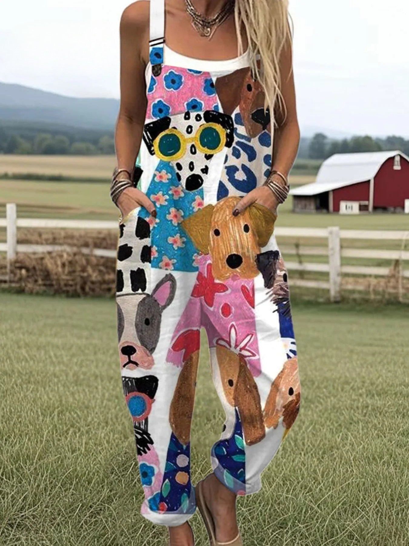 Vintage Floral Jumpsuit - Soft, Breathable Style for Women