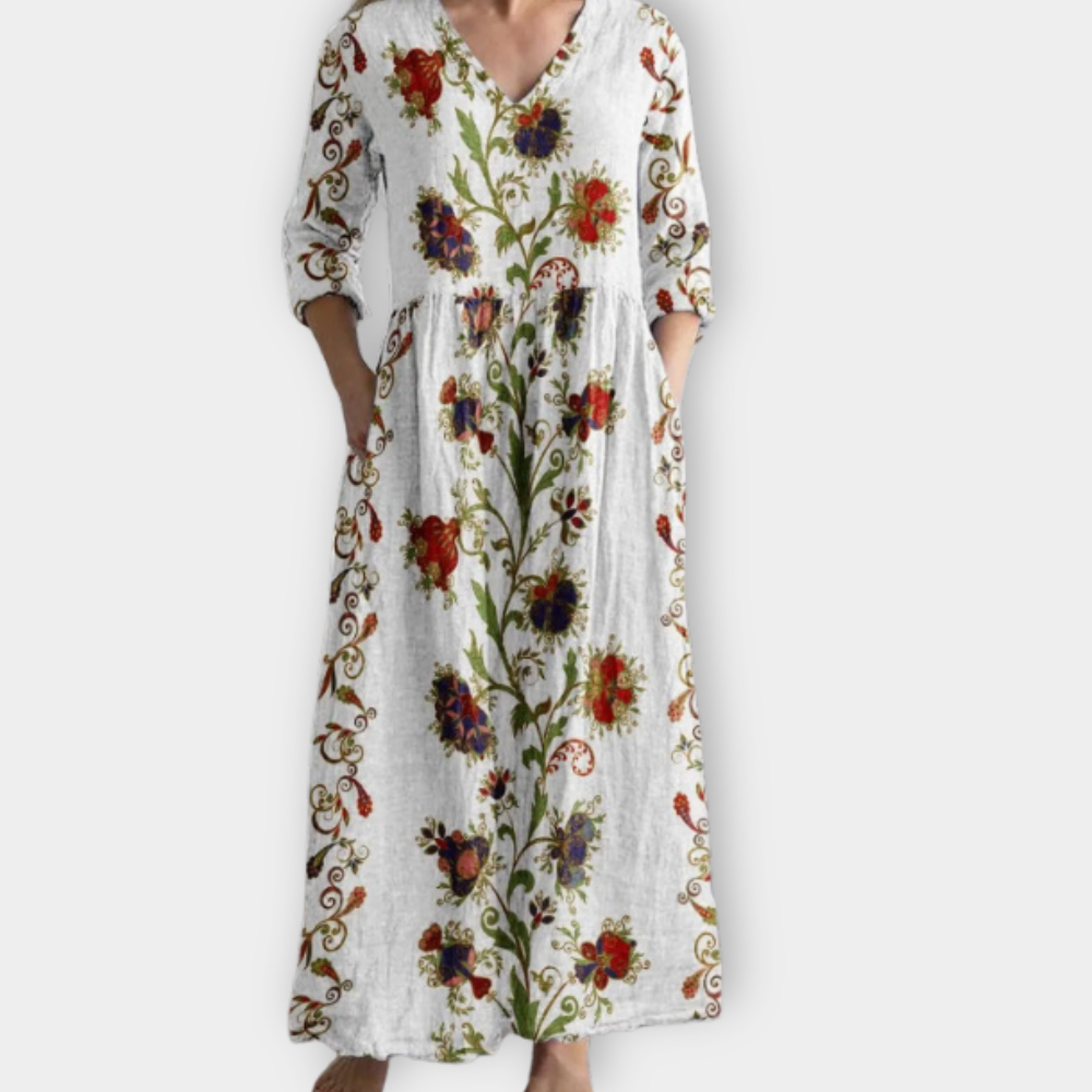 Women's Boho Maxi Dress with Flowing Design for Summer Occasions