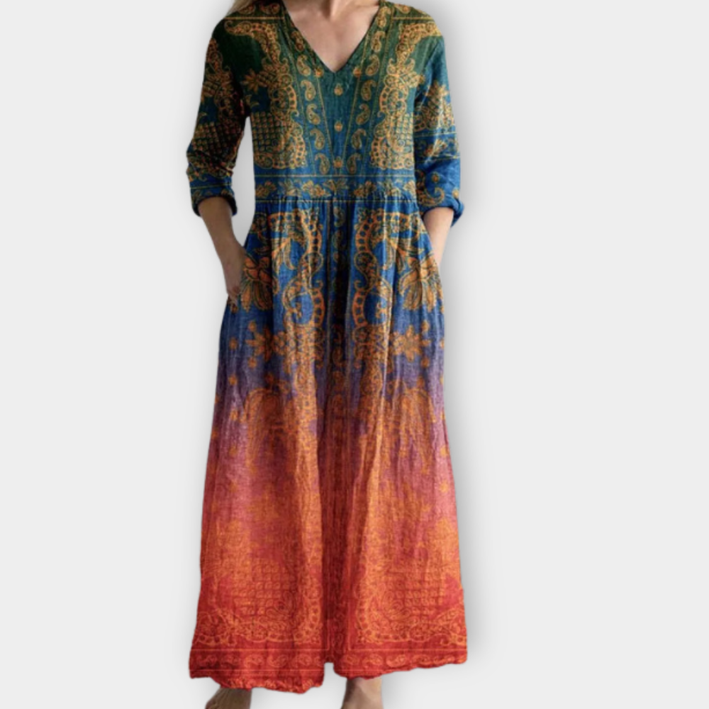 Women's Boho Maxi Dress with Flowy Design for Summer Occasions