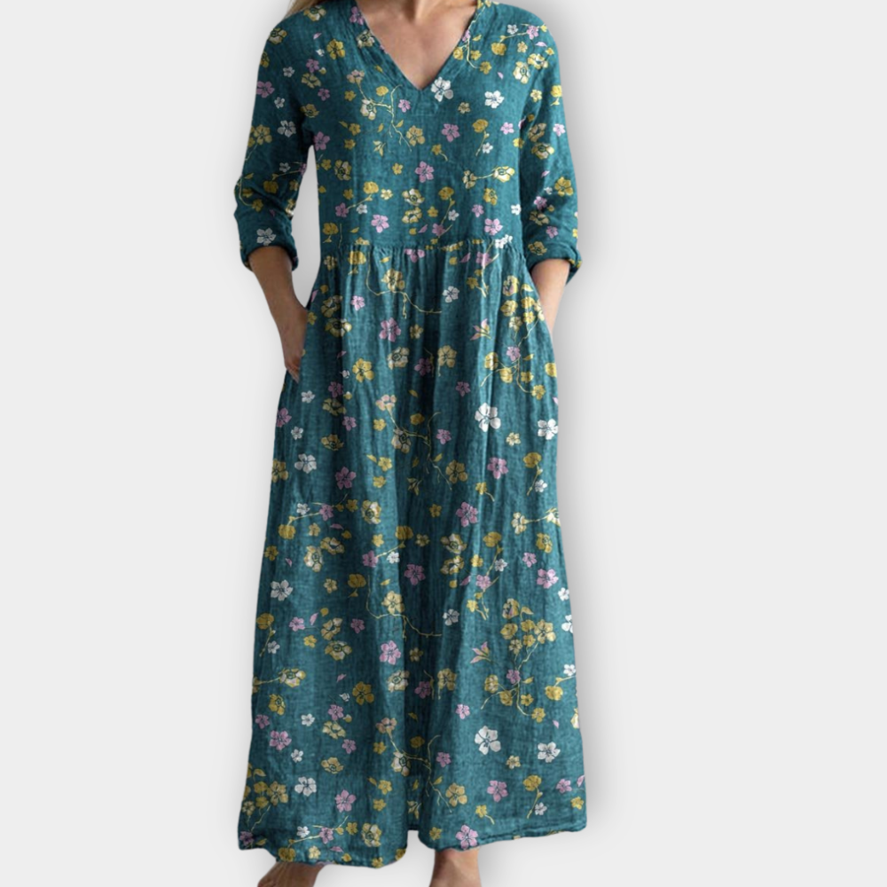 Women’s Boho Maxi Dress with Flowy Design for Summer Wear