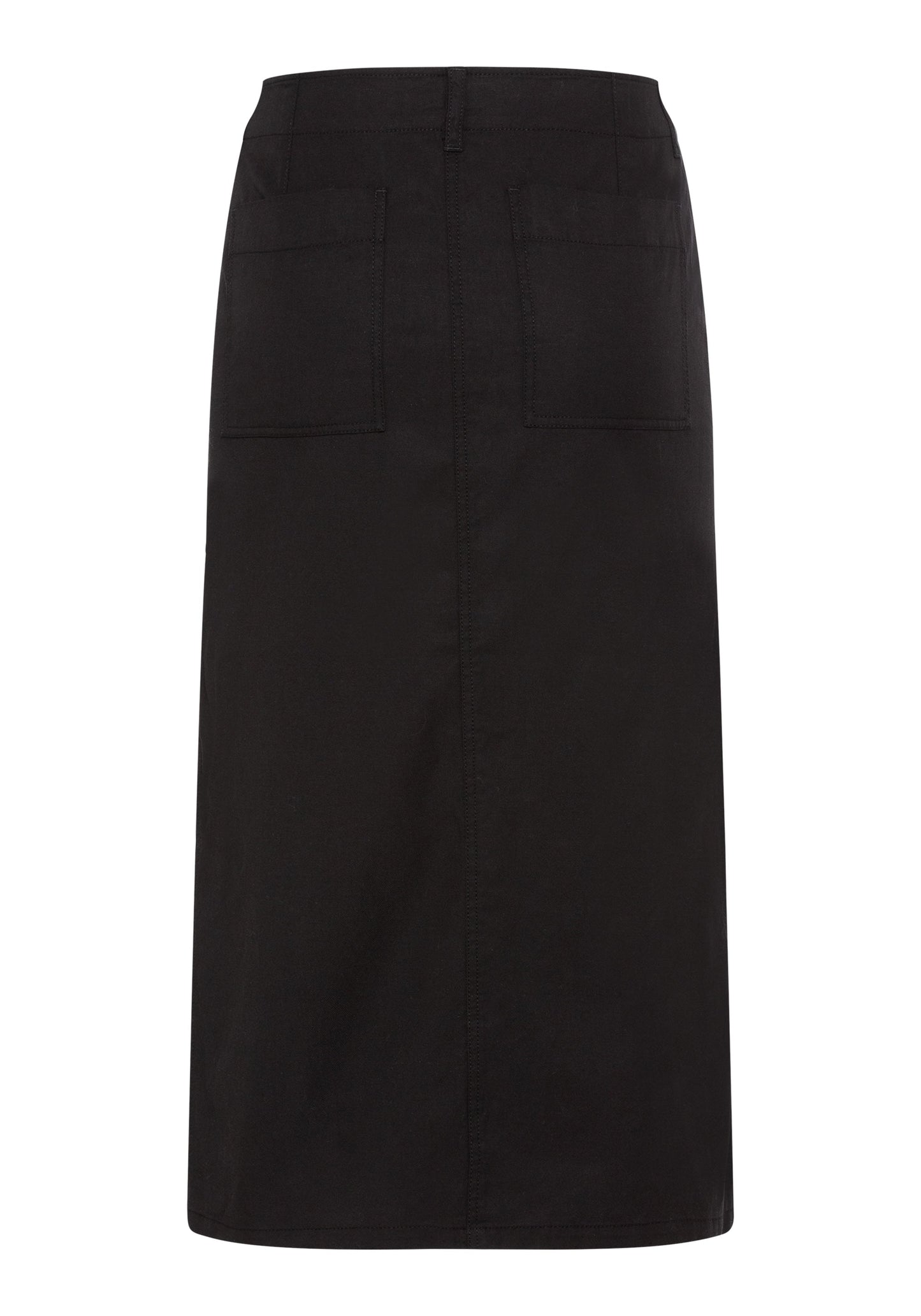 Women's Chic Midi Skirt with Belt Loops and Pockets