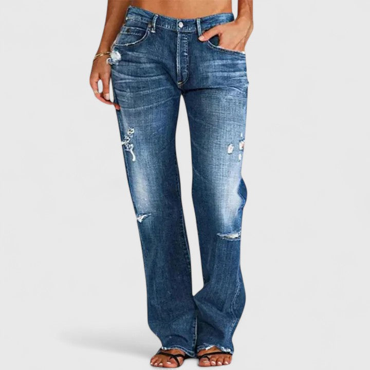 Women's Comfortable Low Rise Wide Leg Jeans with High-Stretch Design