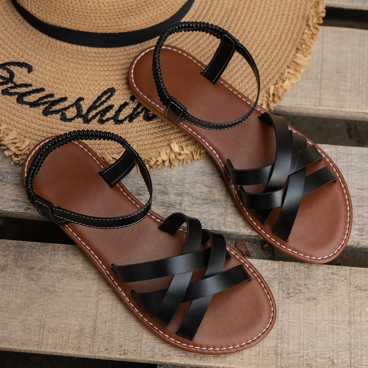 Women's Comfortable Sandals with Supportive Sole and Open Toe Design