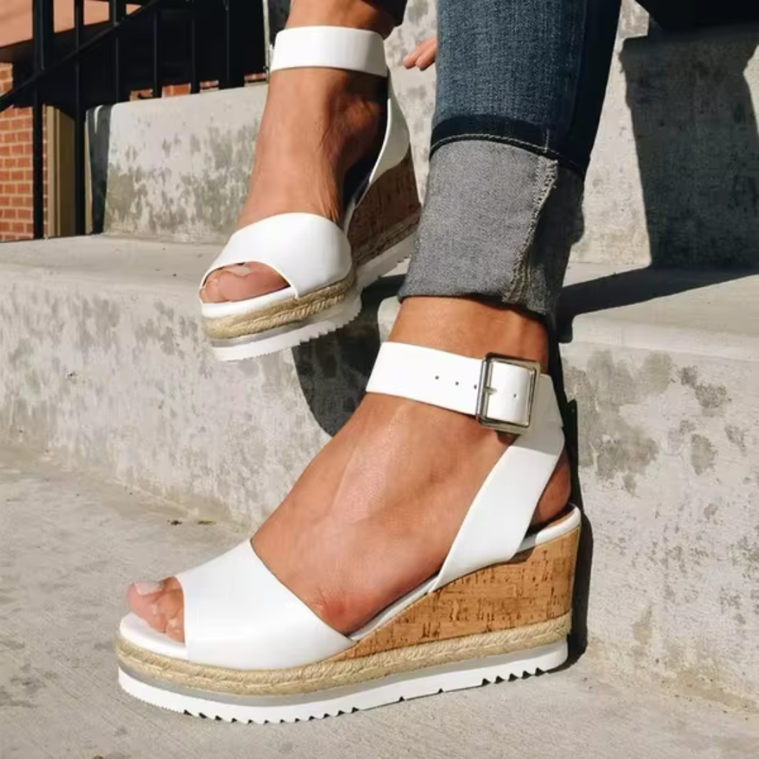 Women's Comfortable Wedge Sandals with Adjustable Buckle Strap