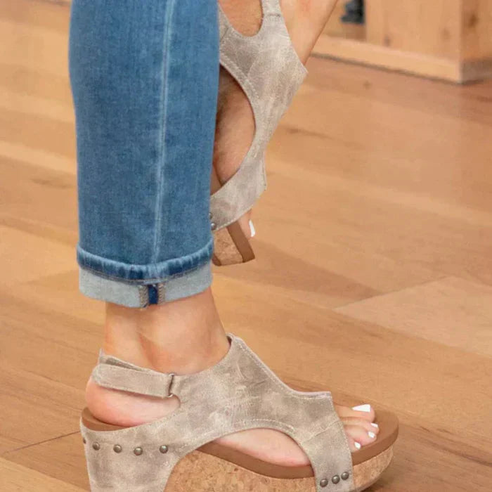 Women's Comfortable Wedge Sandals with Open-Toe Design and Cushioned Footbed