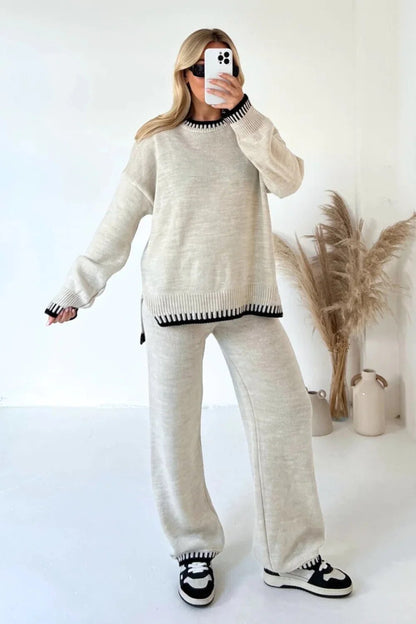Women's Cozy Knit Loungewear Set with Versatile Design
