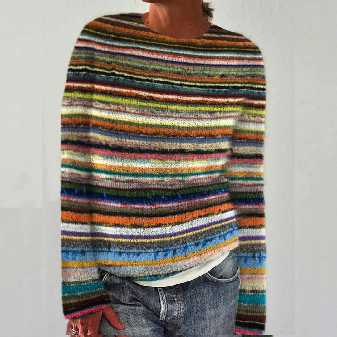 Women's Cozy Retro Sweater with Vintage Patterns