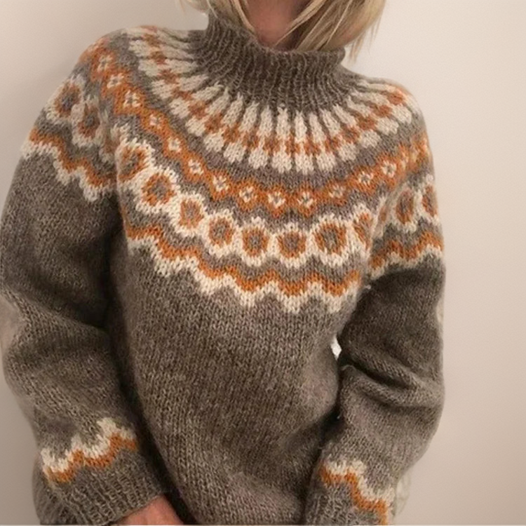 Women's Cozy Turtleneck Sweater with High Neckline