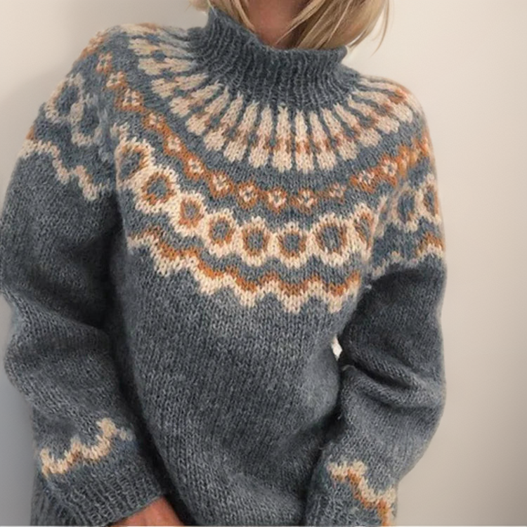 Women's Cozy Turtleneck Sweater with High Neckline