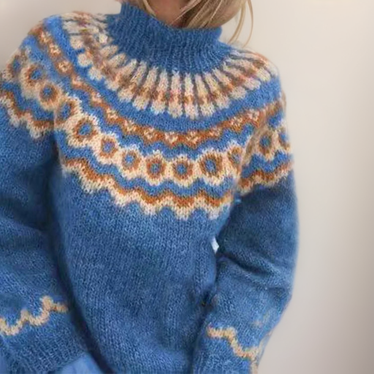 Women's Cozy Turtleneck Sweater with High Neckline