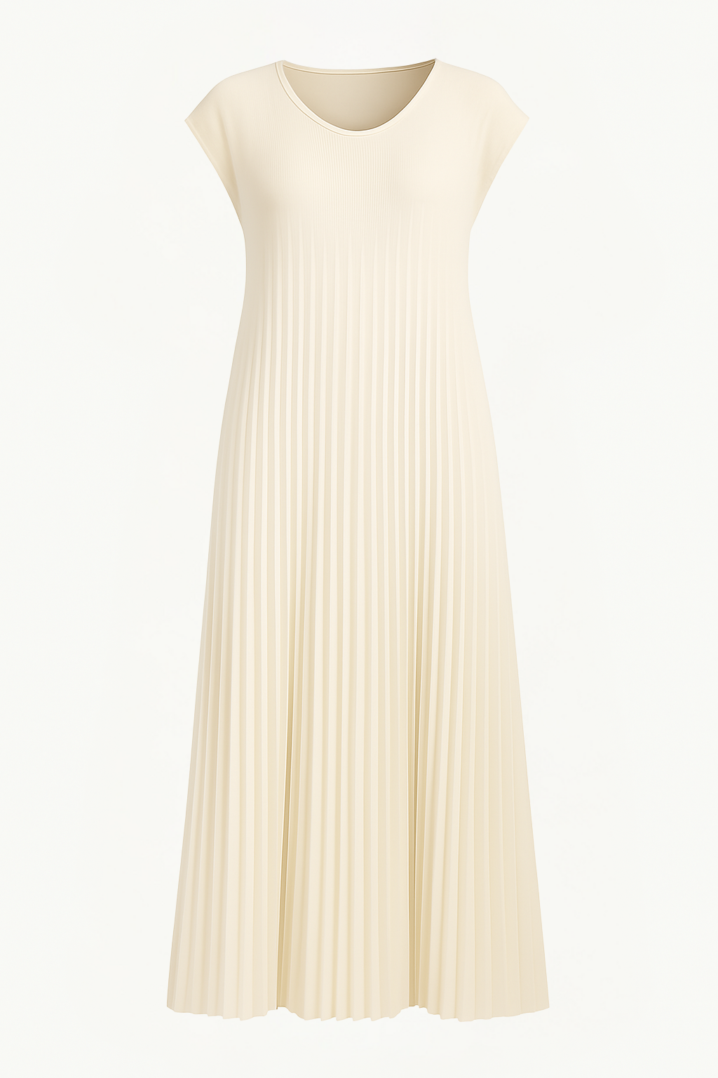 Women's Flowing Pleated Maxi Dress with Side Pockets for Comfort