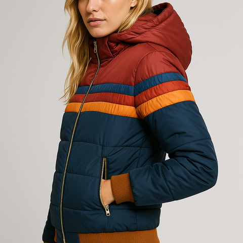 Women's Lightweight Waterproof Rain Jacket with Modern Design