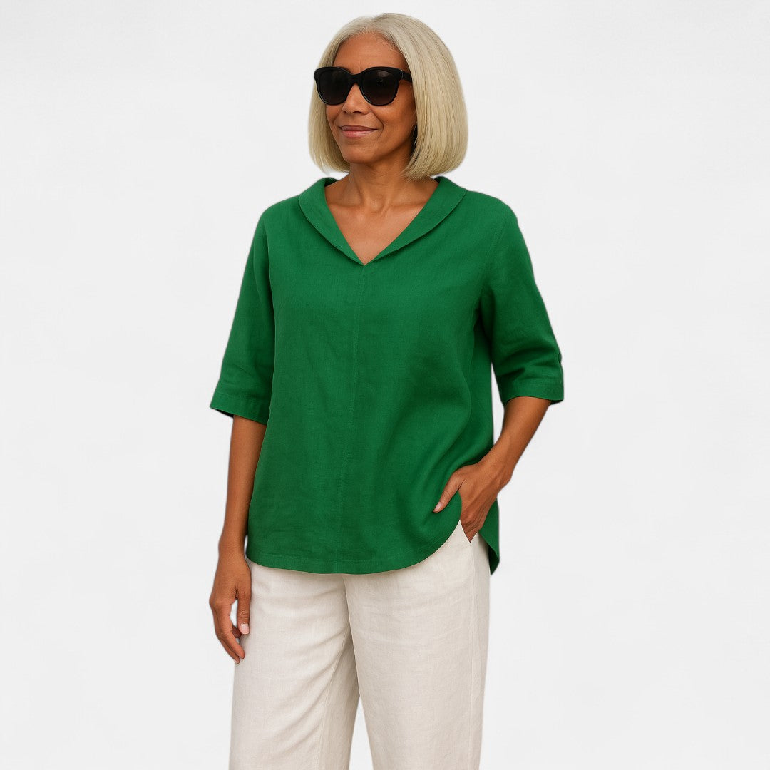 Women's Relaxed Airy Blouse with Oversized Fit for Summer Outings