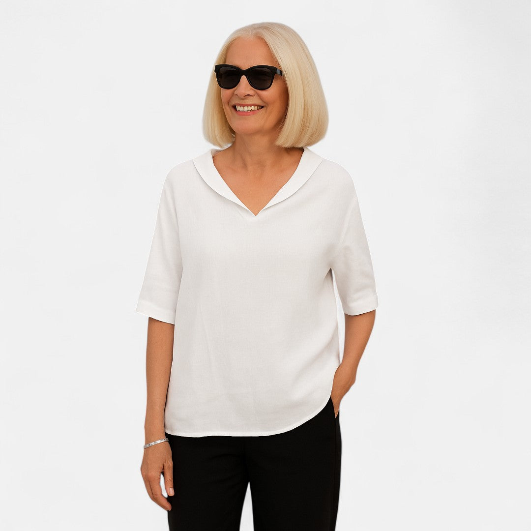 Women's Relaxed Airy Blouse with Oversized Fit for Summer Outings