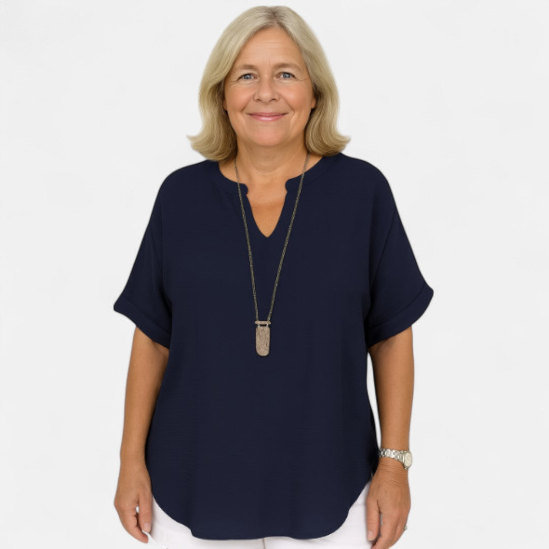 Women's Relaxed Blouse with Airy Fit for Summer Tops