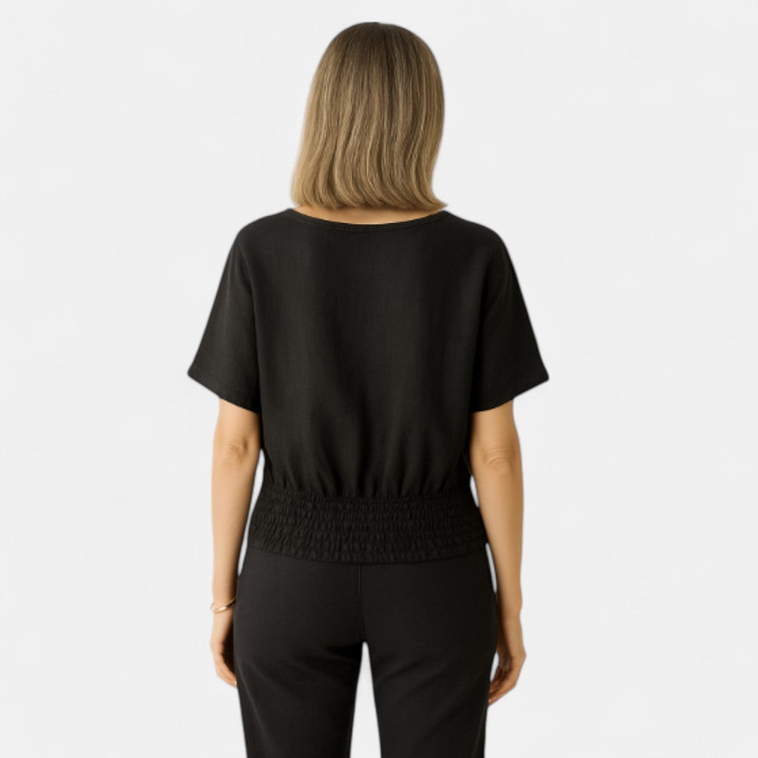 Women's Relaxed Boho Top with Soft V Neckline for Casual Outings