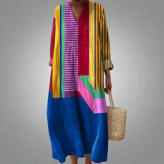 Women's Relaxed Fit Dress with Abstract Prints