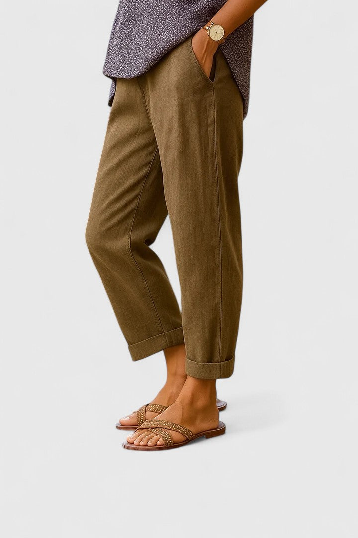 Women's Relaxed Fit Pants with Discreet Pockets for Comfort and Versatility