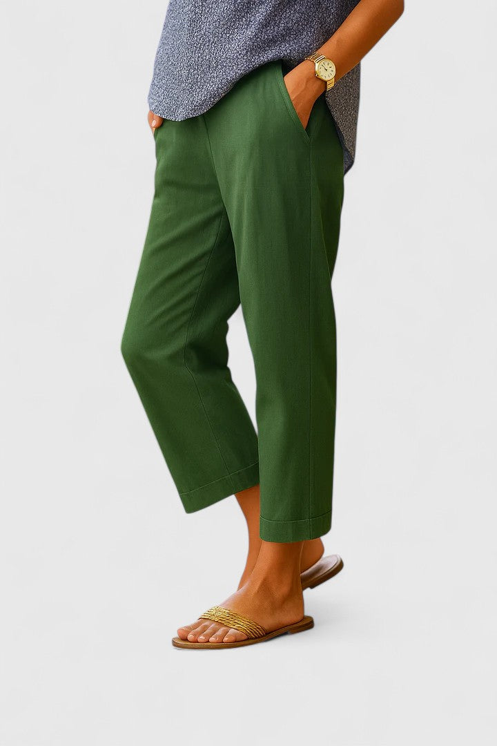 Women's Relaxed Fit Pants with Discreet Pockets for Comfort and Versatility