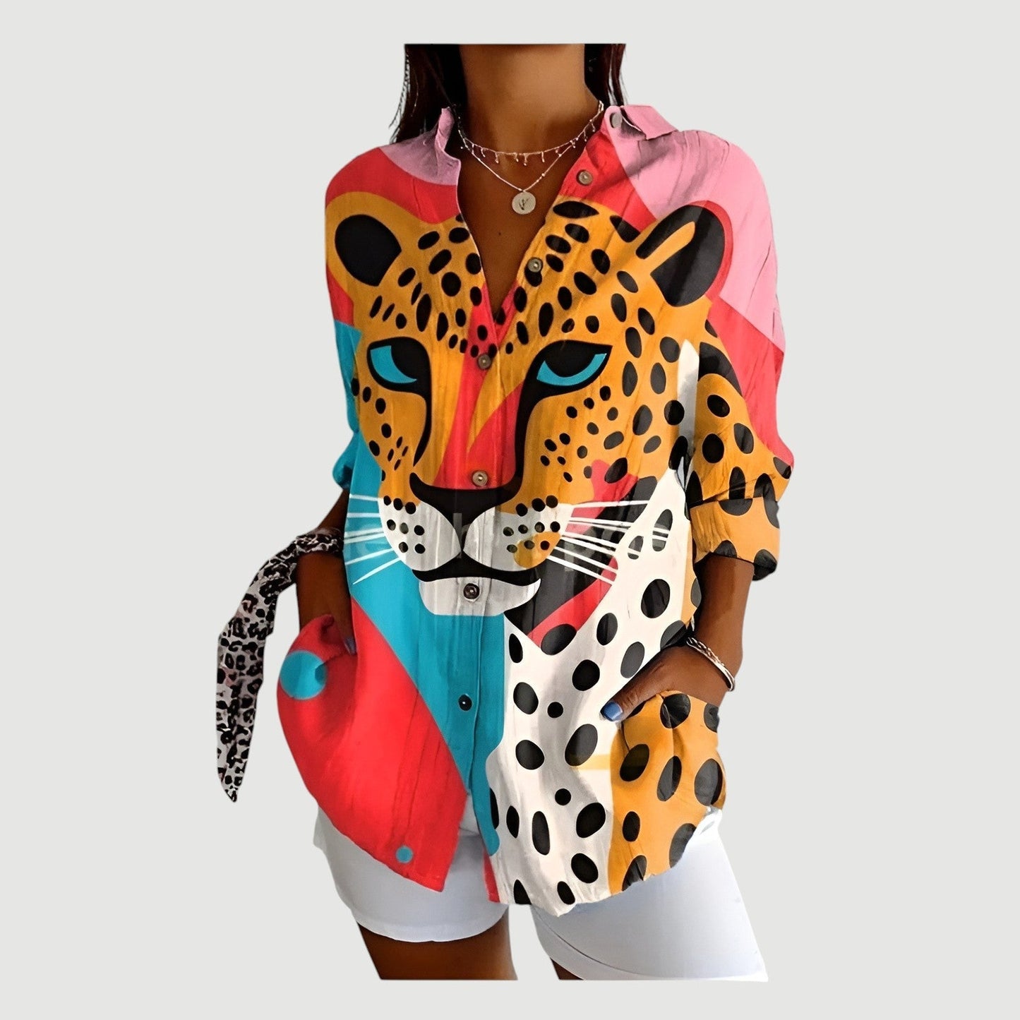 Women's Relaxed Fit Printed Shirt with Unique Design