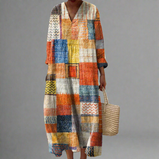 Women's Relaxed Fit Summer Dress with Abstract Prints