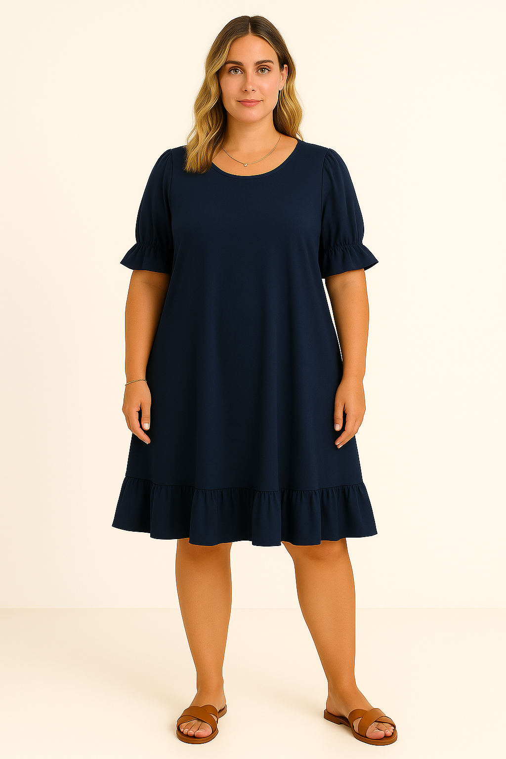 Women's Relaxed Fit Summer Dress with Ruffle Details