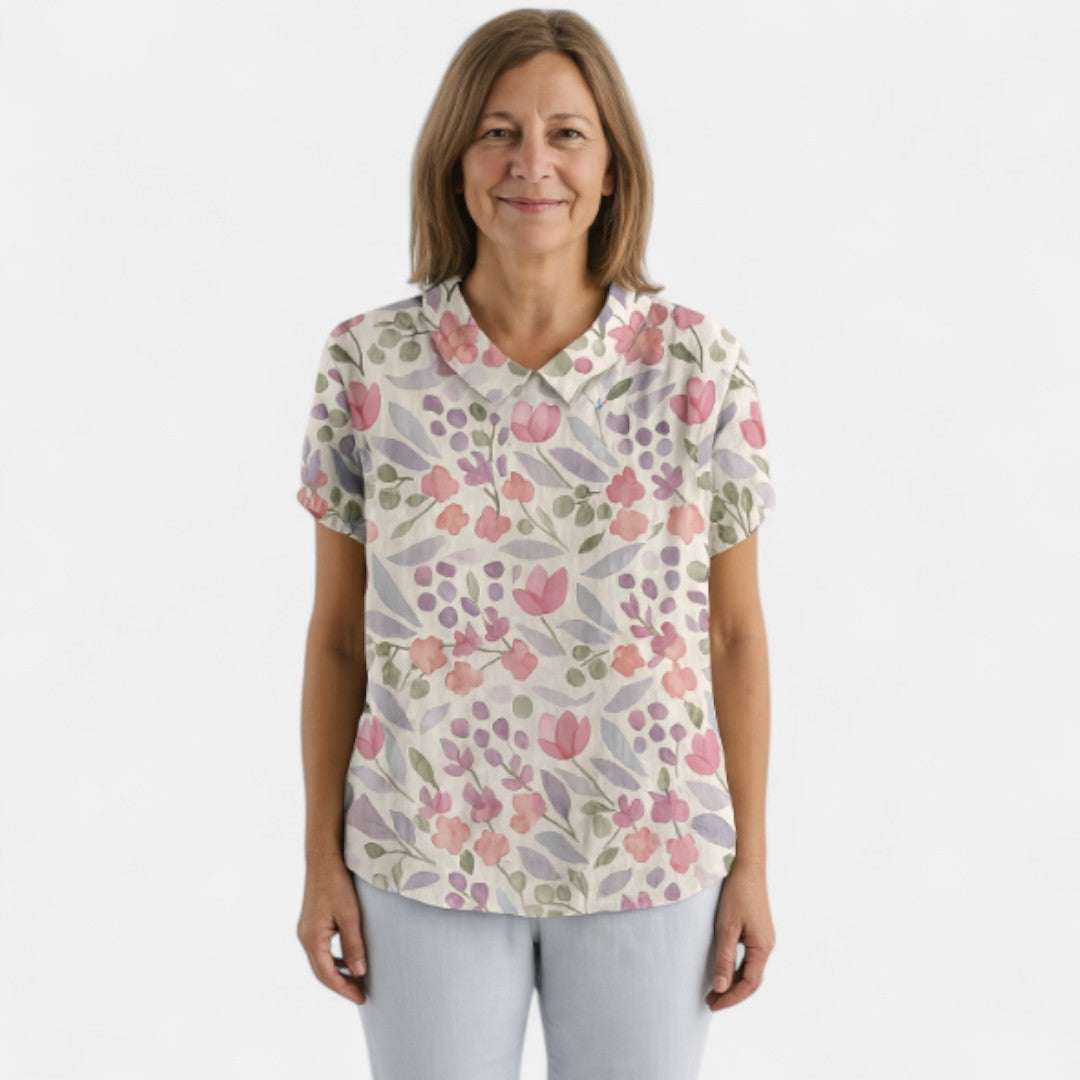 Women's Relaxed Floral Print Blouse for Summer Casual Wear