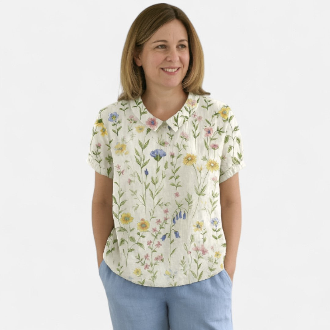 Women's Relaxed Floral Print Blouse for Summer Casual Wear