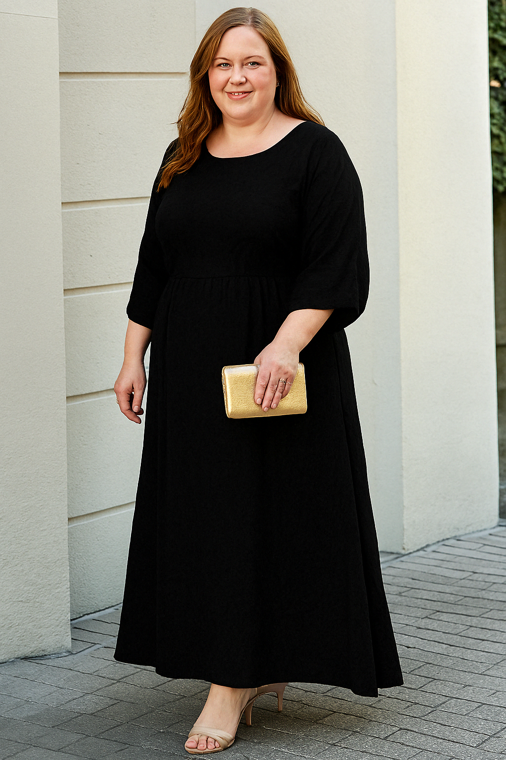 Women's Relaxed Maxi Dress with Abstract Print for Summer Occasions