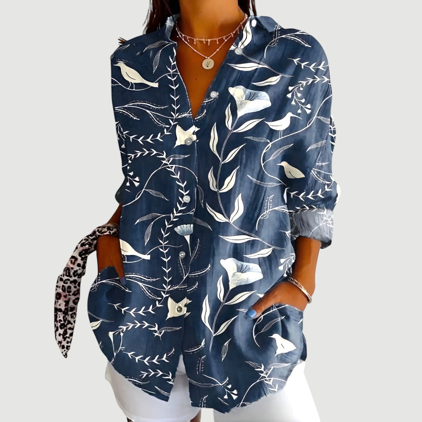 Women's Relaxed Printed Shirt with Unique Design