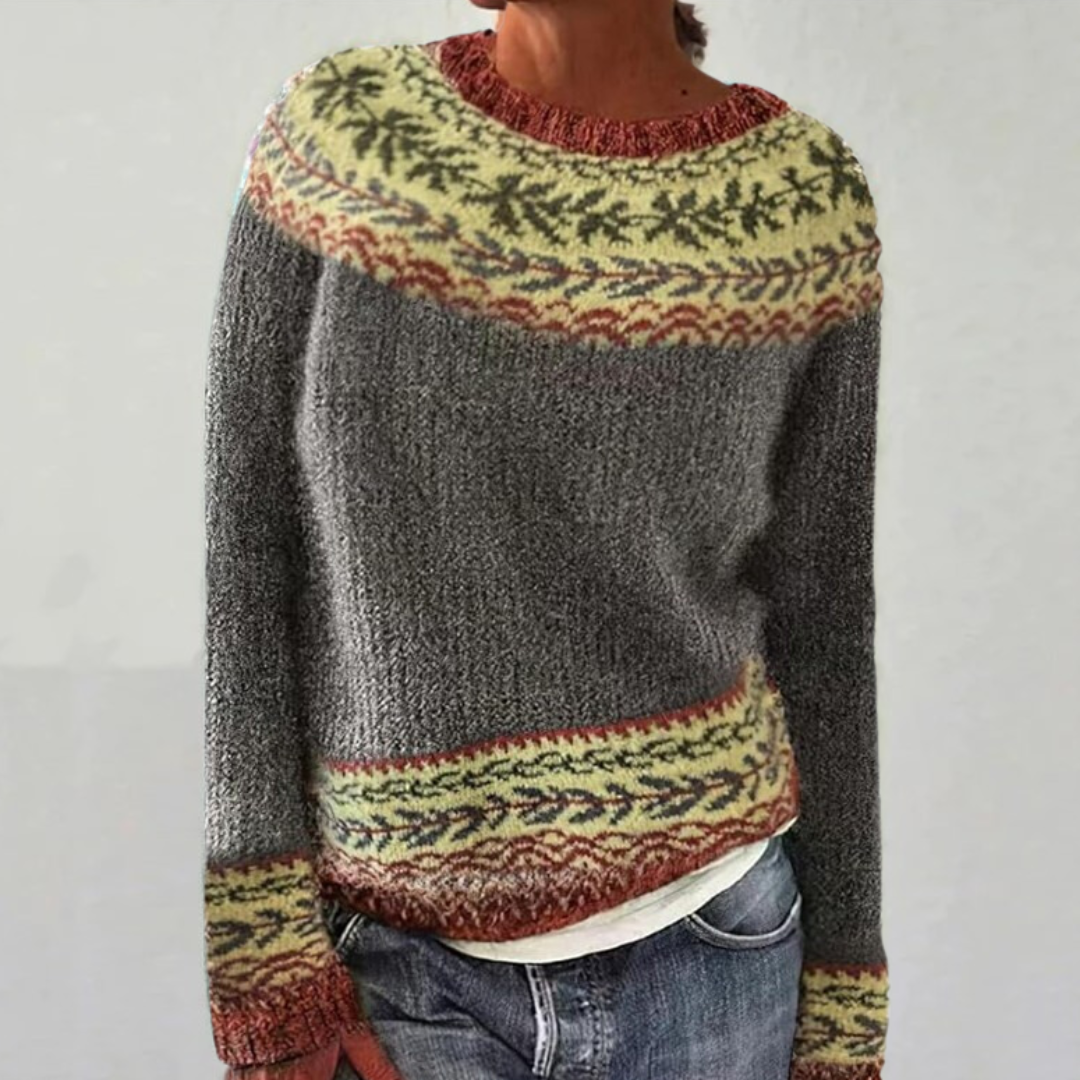 Women's Relaxed Retro Sweater with Vintage Design