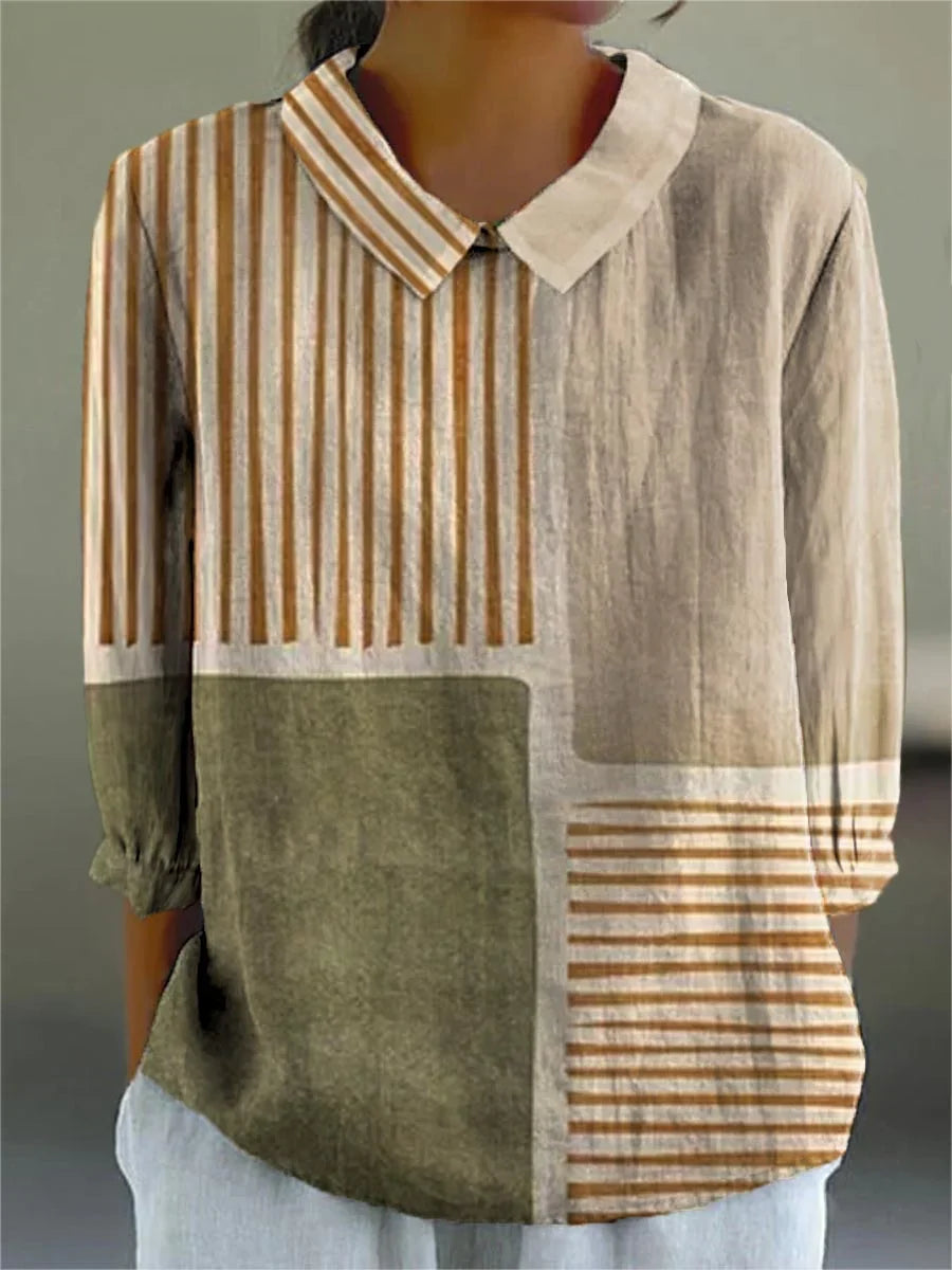 Women's Unique Blouse with Artistic Patterns for Summer Tops