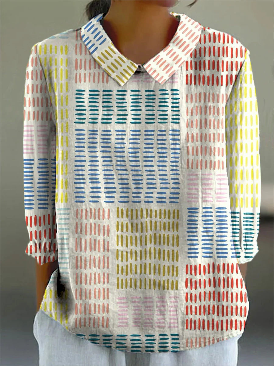 Women's Unique Blouse with Bold Printed Patterns and Flattering Fit