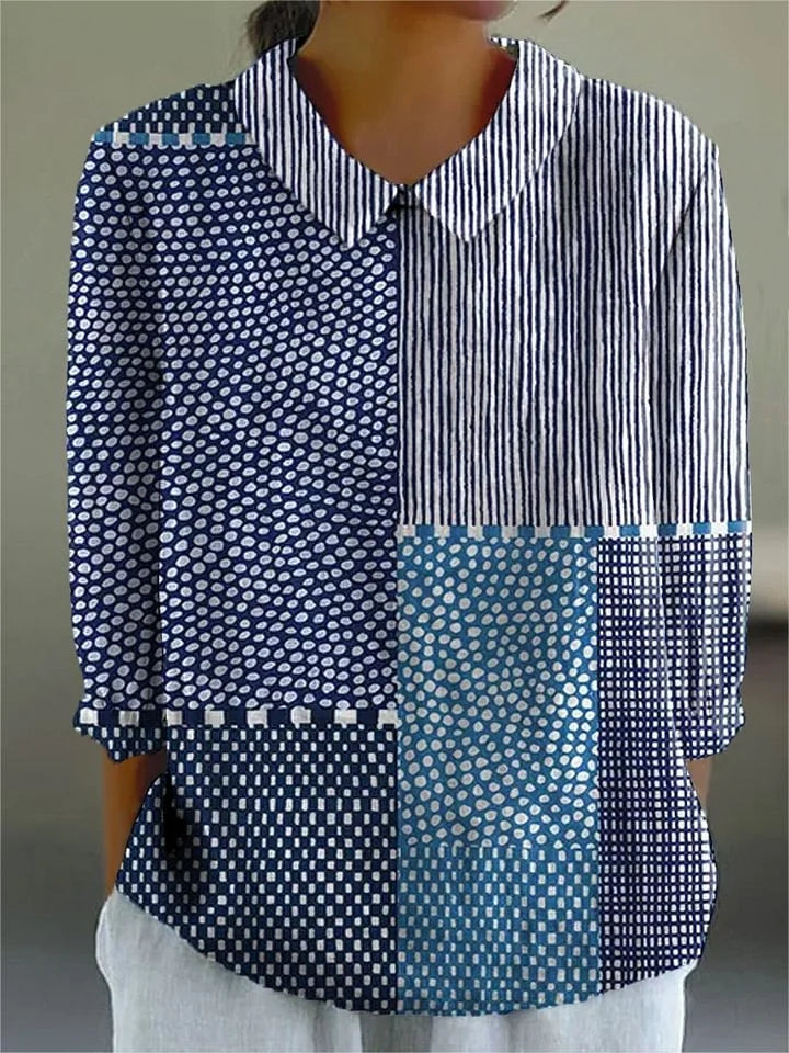 Women's Unique Patterned Blouse for Comfort and Versatile Styling