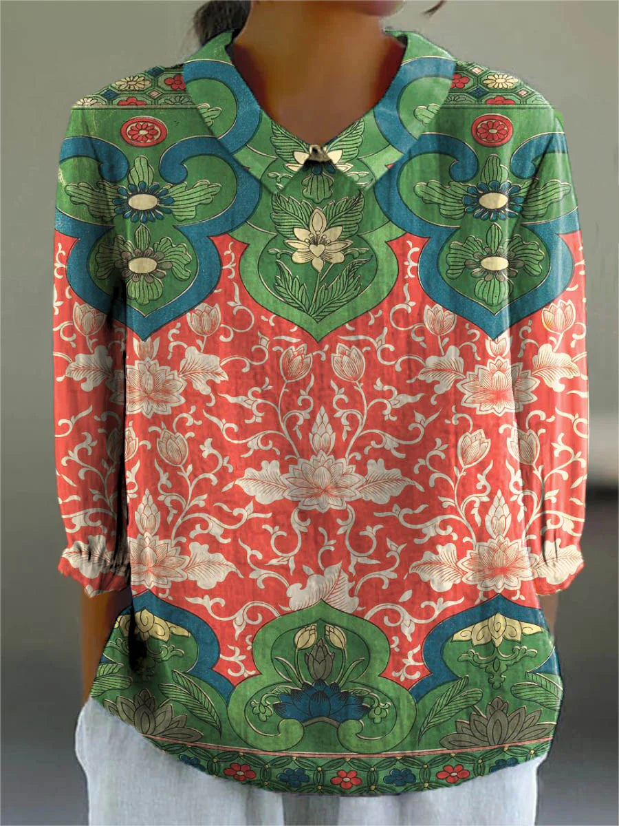 Women's Unique Patterned Blouse for Summer Tops
