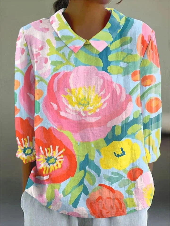 Women's Vibrant Blouse with Unique Patterns and Breathable Design